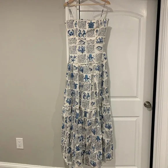 Agua by Agua Bendita Lima Tiered Printed Linen Maxi Dress - Picture 4 of 7